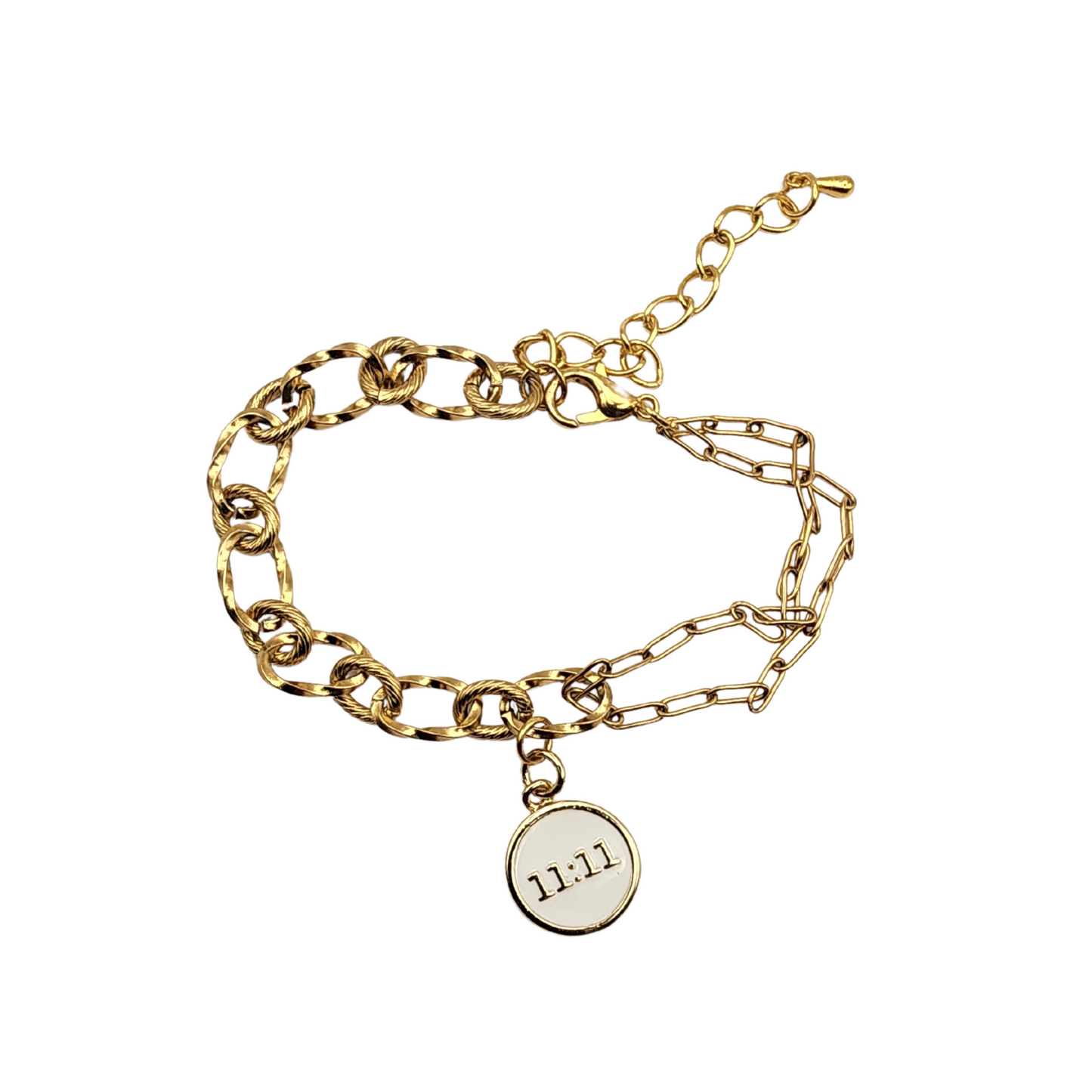 Gold Double Chain 11:11 Bracelet