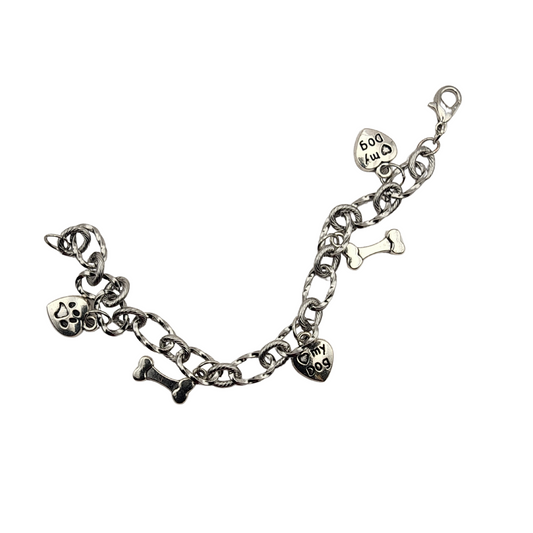 My Dog, My Heart – Silver Charm Bracelet