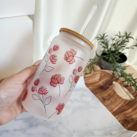 Custom Frosted 16oz Glass Cup