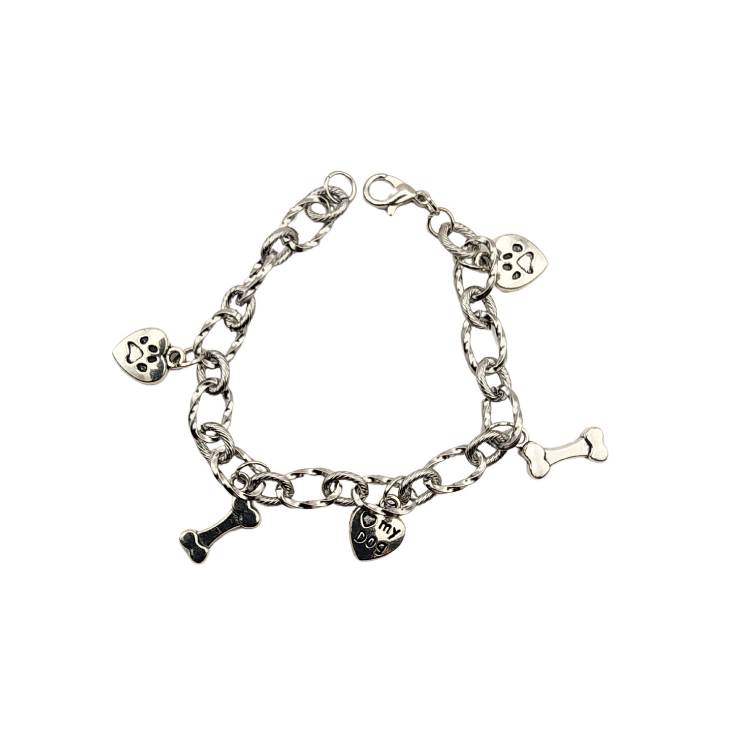 My Dog, My Heart – Silver Charm Bracelet